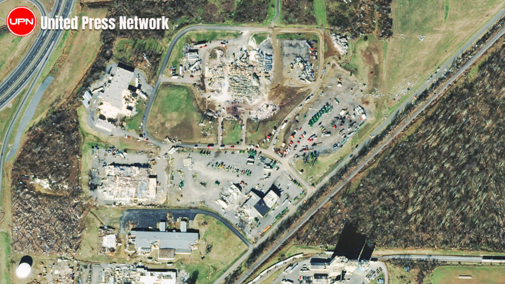 US tornado damage aerial view